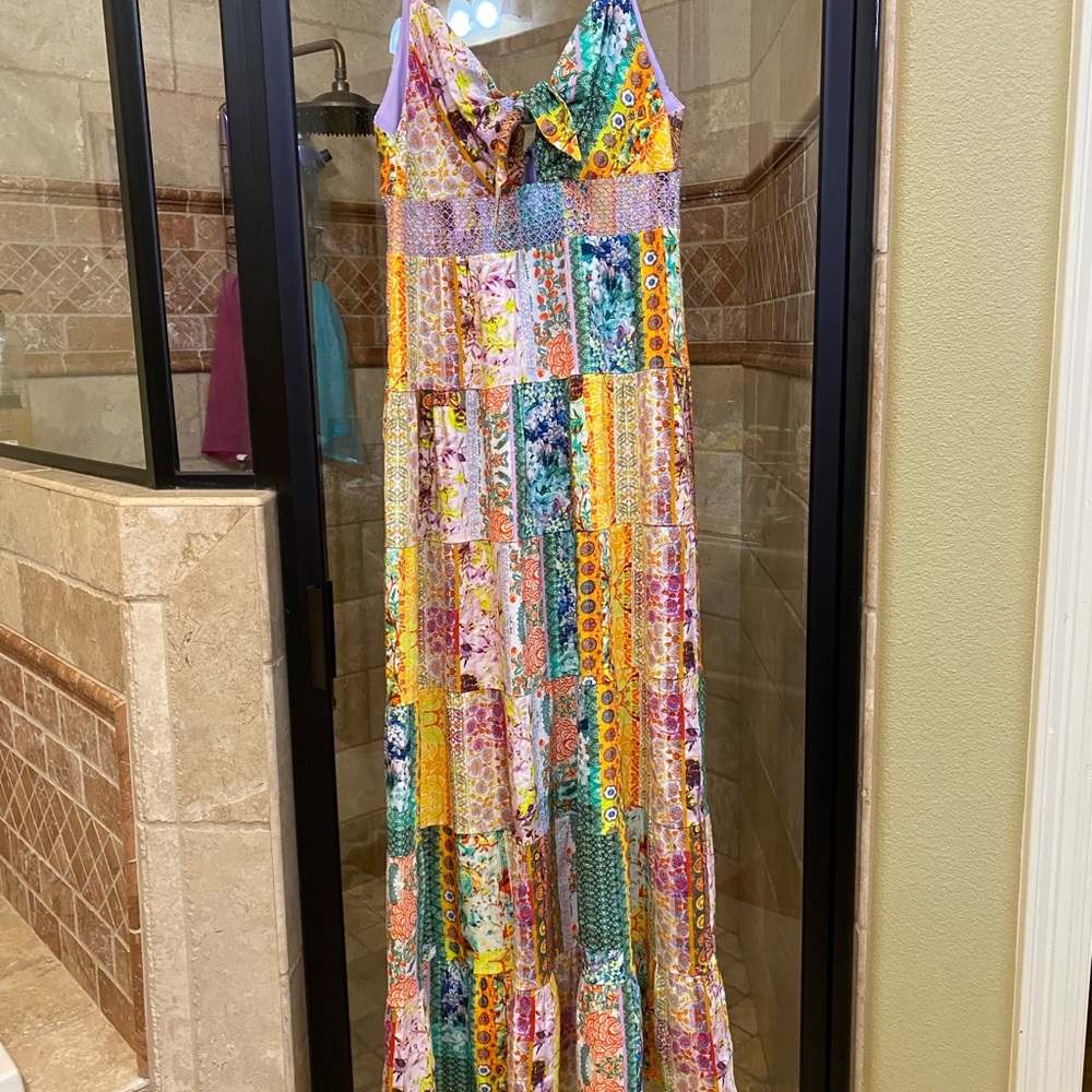 Alice + Olivia Multicolor Patchwork Maxi Dress - Picture 3 of 10